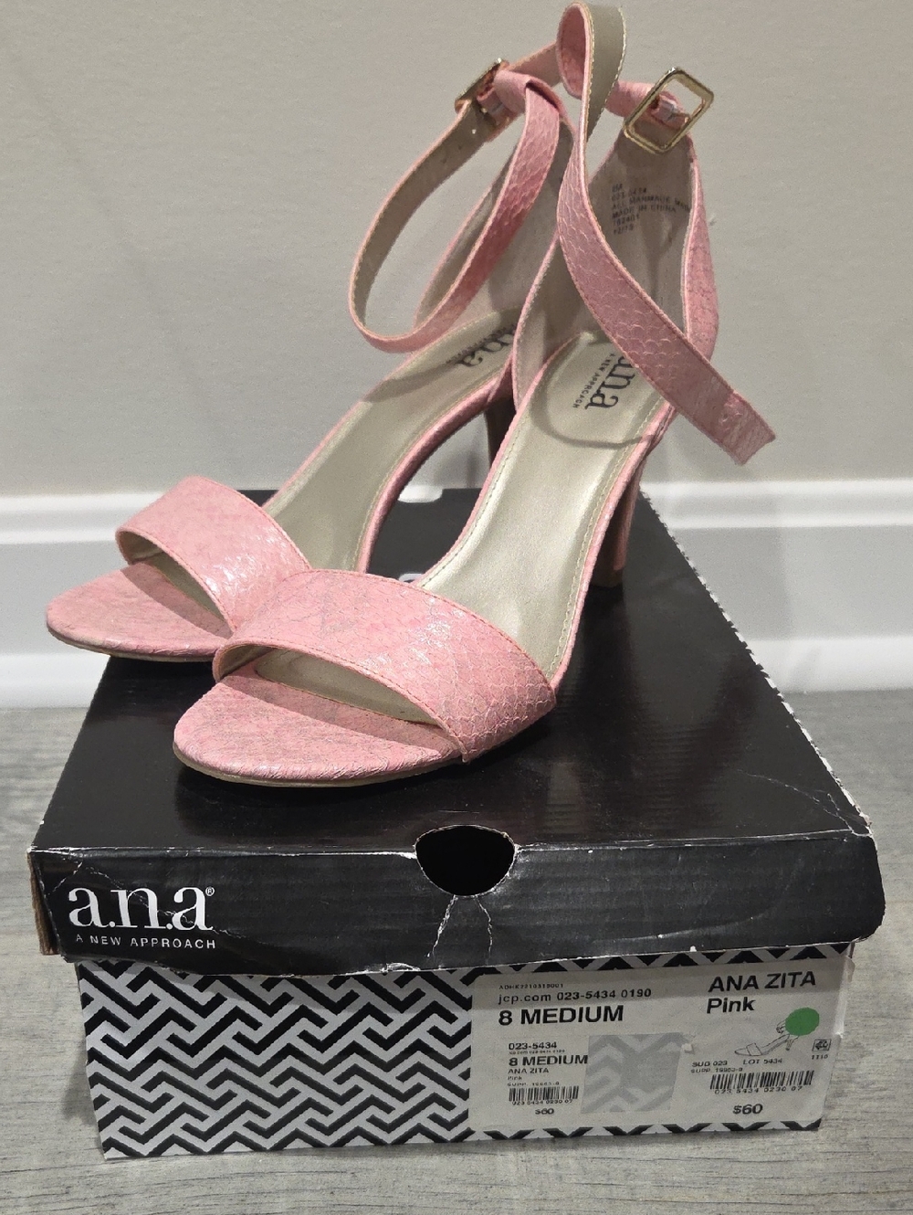 a.n.a Pink Ankle-Strap Mid-Heels